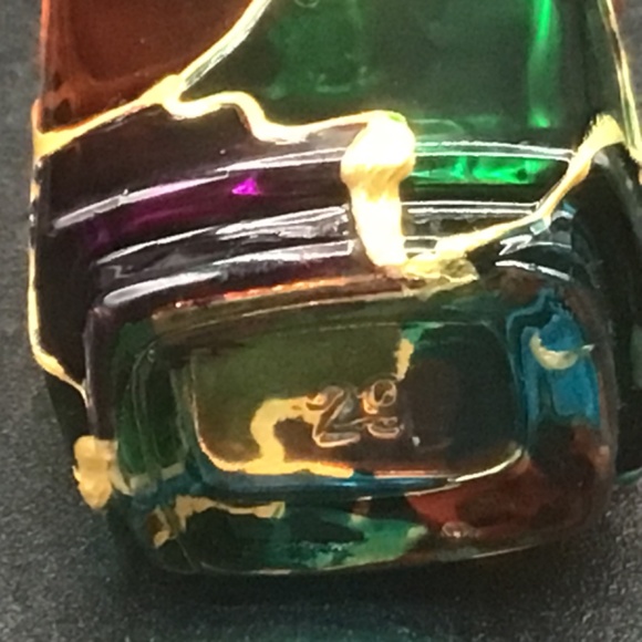 Vintage Mosaic coloured mini perfume bottle with stopper decorative art - Picture 4 of 5
